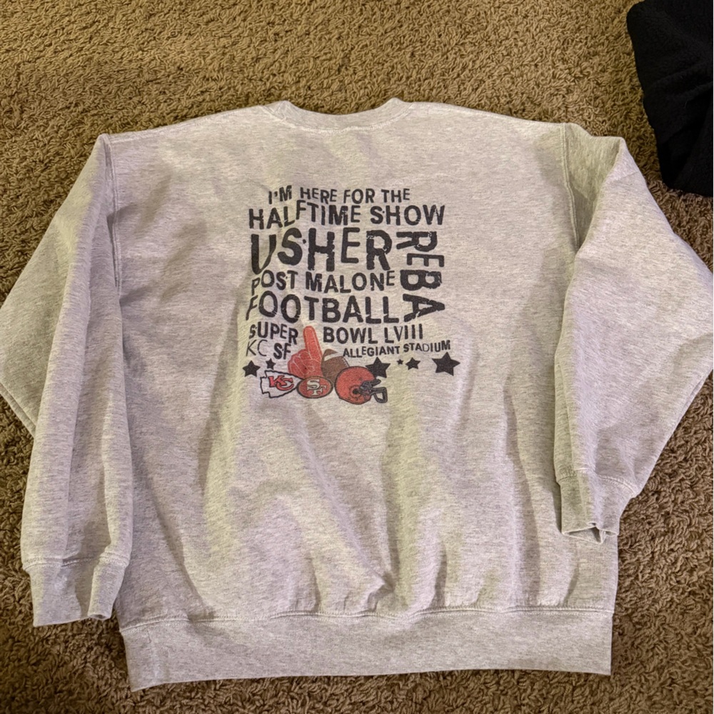 Gray Football Graphic Sweatshirt